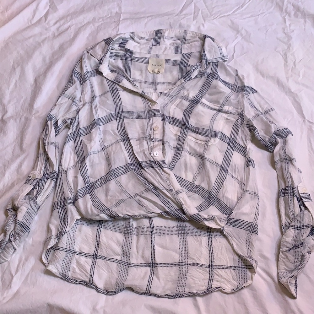 Plaid loose fitting blouse
